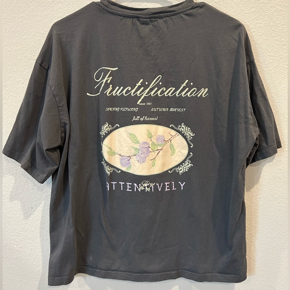 Grey Tee with Design on Back